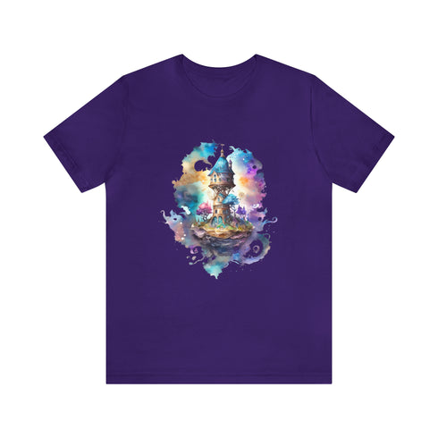 The Wizard's Floating Tower - Short Sleeve Tee Team Purple